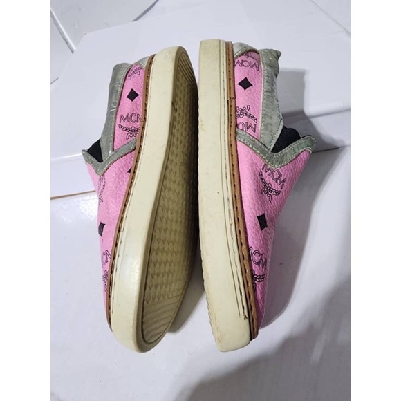 Authentic MCM Visetos Logo Slip-On Sneakers Pink Size 36 - Picture 5 of 12